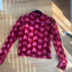 Lazy Oaf mesh heart mockneck